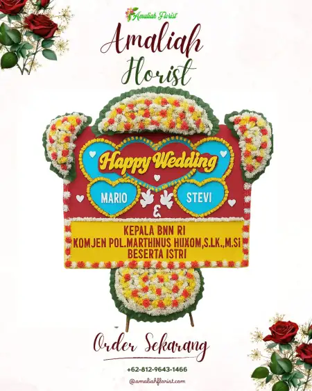 Papan Bunga Pernikahan Tangkis